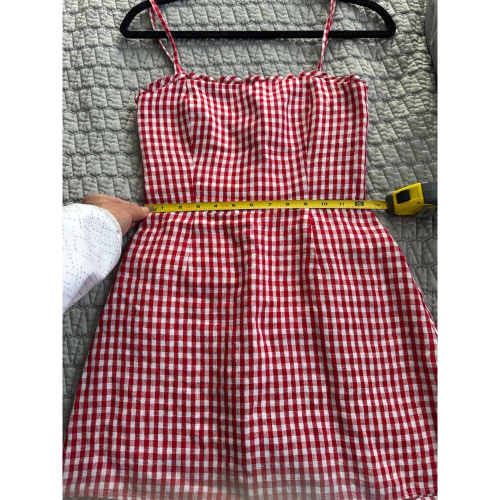 Reformation red gingham Ava mini dress size 2 - Picture 12 of 12